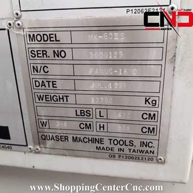 فرز سی ان سی عمودی سه محور دو پالت Quaser MK 60 II Sساخت تایوان